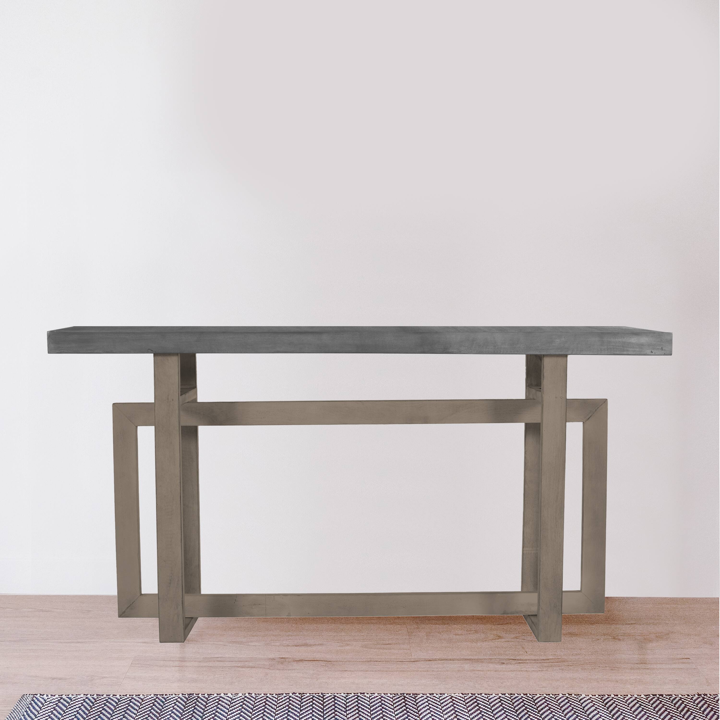 Alt View 8. Manhattan Lane - 59 Inch Artisan Sideboard Console Table with Geometric Interlocked Base - Gray.