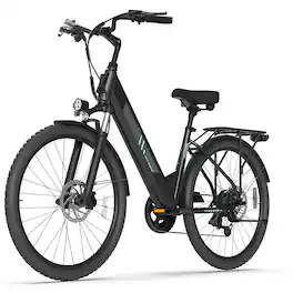5th Wheel - ROVERX Utility Commuter Electric Bike w/ 45 Max Operating Range & 20 mph Max Speed - Black