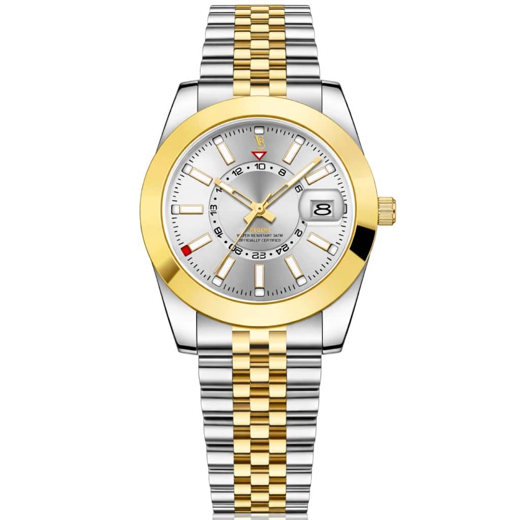 Von Breyer - Regent Men's Watches Two Tone Gold Smooth Bezel Watch - Silver