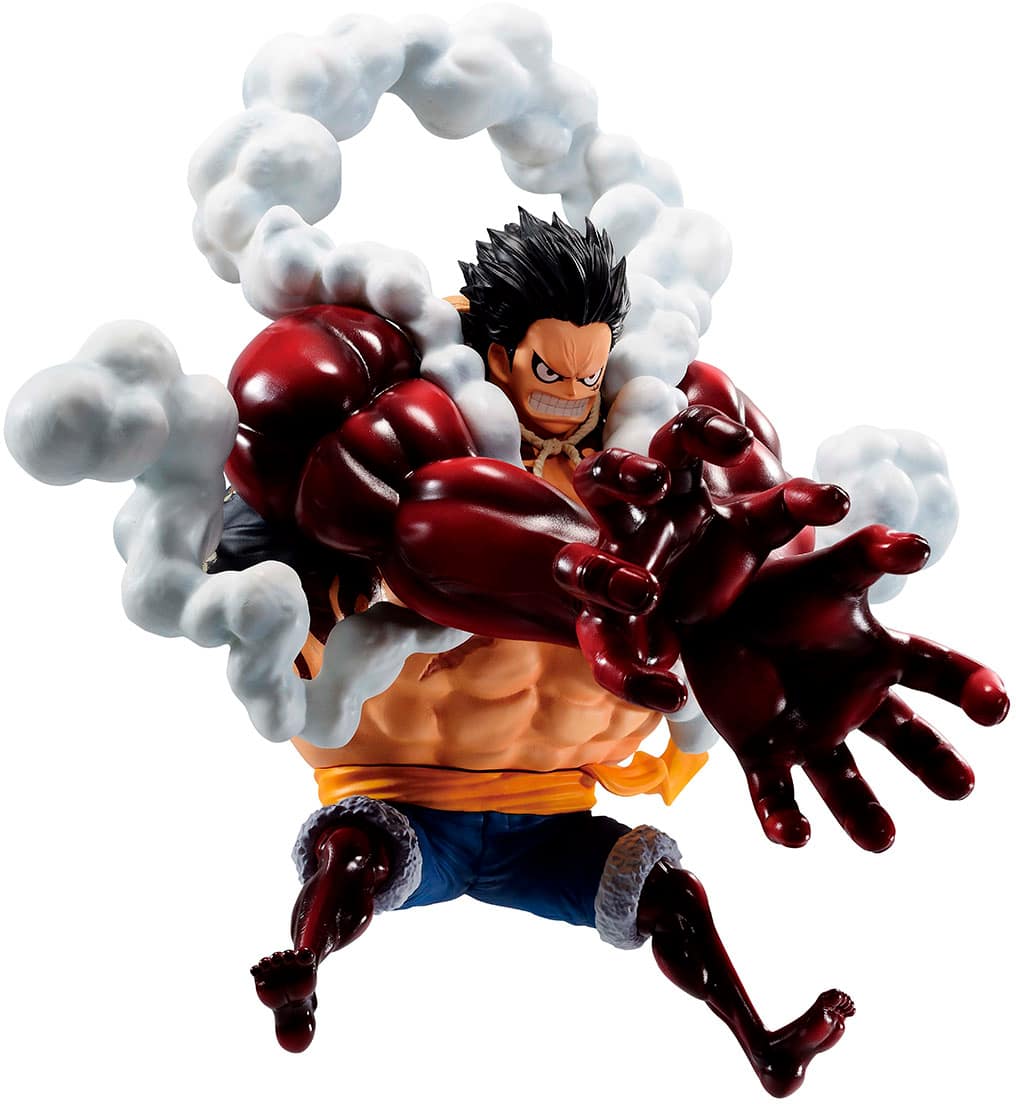 Left. Bandai - Monkey D. Luffy Gear 4 - Road to King of the Pirates - One Piece - Masterlise Ichibansho 7.9" Figure.