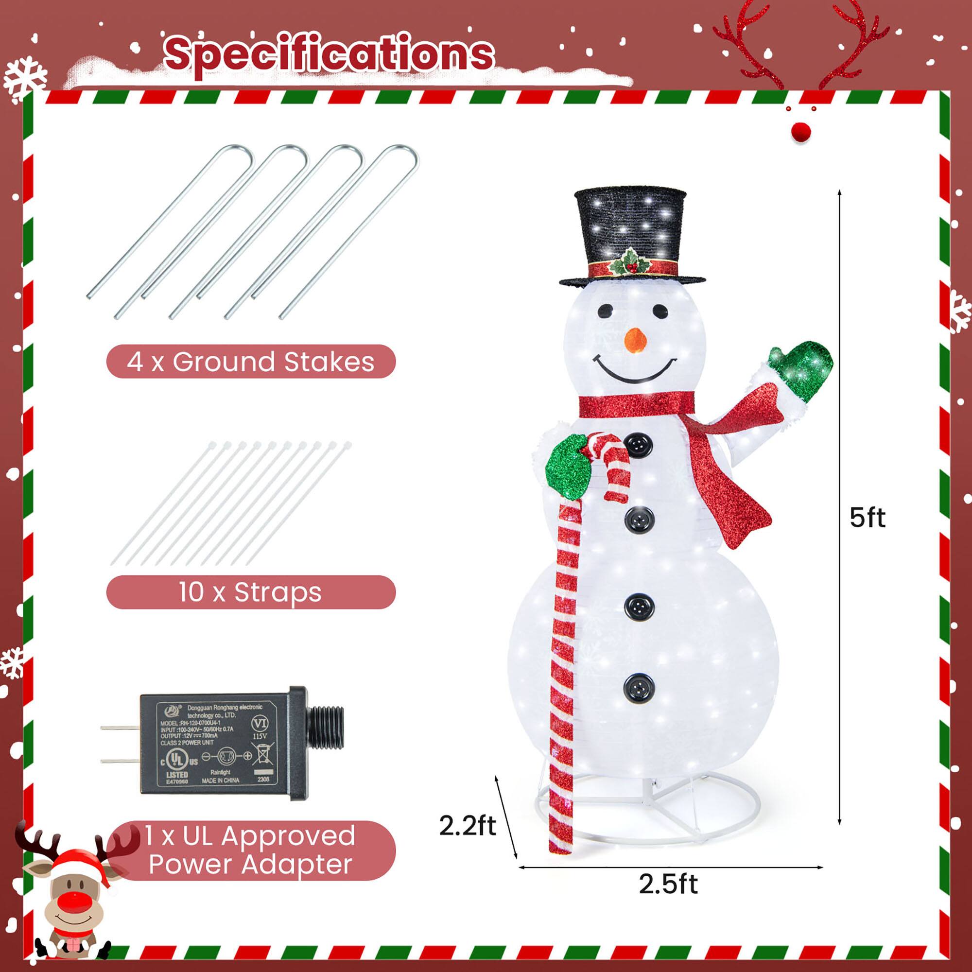 Specifications

- 4 x Ground Stakes
- 10 x Straps
- 1 x UL Approved Power Adapter

Dimensions:
- Height: 5ft
- Width: 2.5ft
- Depth: 2.2ft