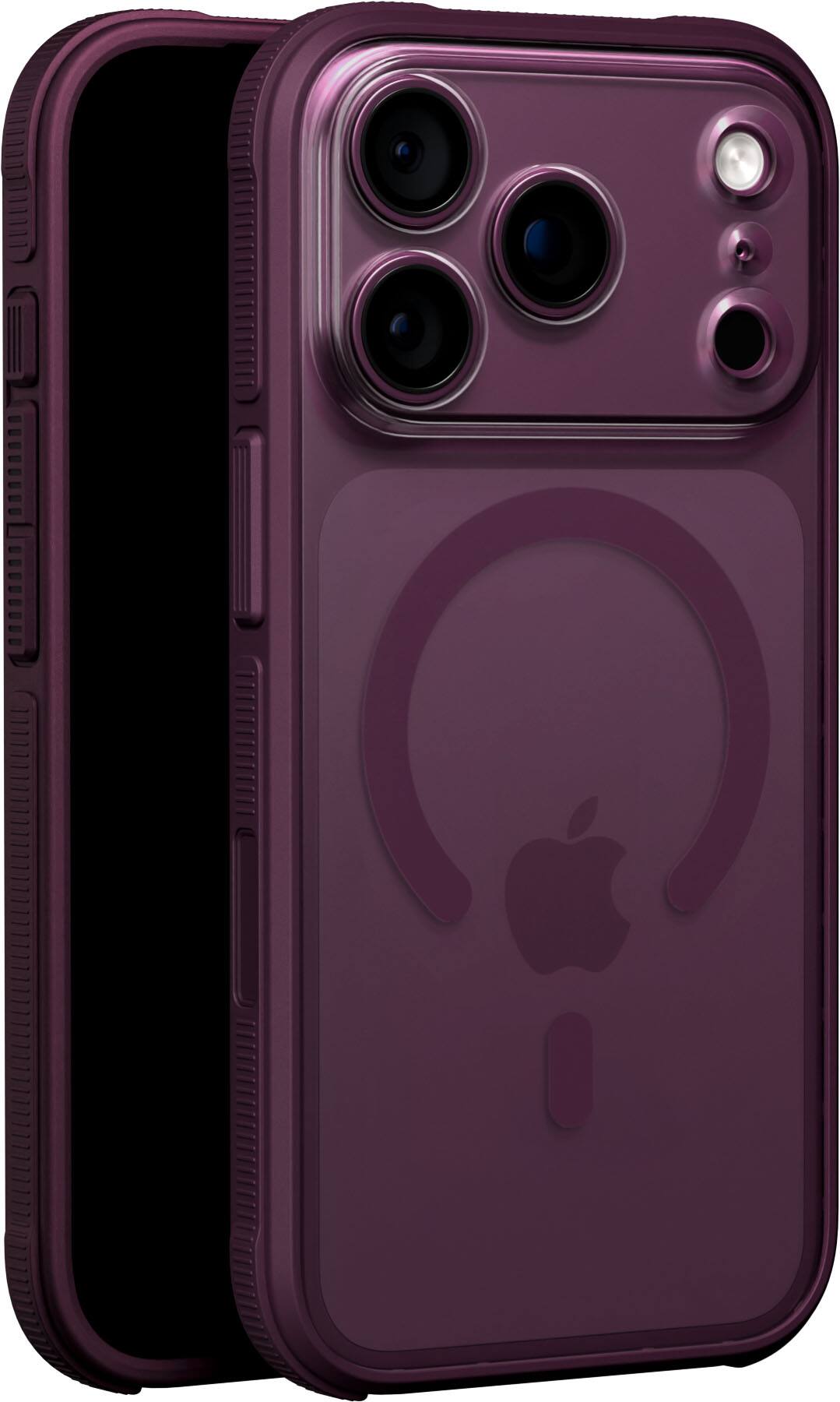 Angle. dbrand - Ghost Case with MagSafe for Apple iPhone 18 Pro Max / iPhone 17 Pro Max - Burgundy.