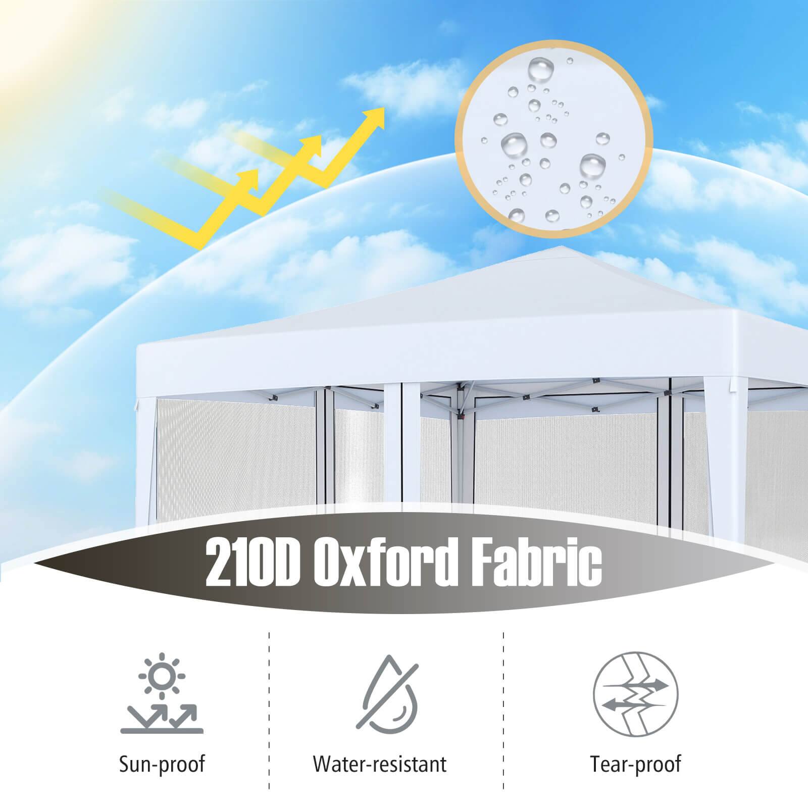 210D Oxford Fabric  
Sun-proof  
Water-resistant  
Tear-proof