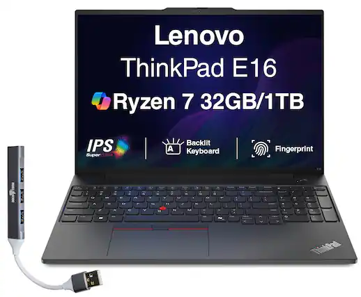 Lenovo ThinkPad E16 Ryzen 7 32GB/1TB IPS SuperCLEAR Backlit Keyboard Fingerprint