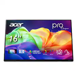 Acer - ProDesigner 16” FHD OLED WUXGA 1920 x 1200, 60Hz,1ms (G to G), Portable Monitor (2 x USB 3.1 Type-C & 1 x HDMI 1.4 Port) - White