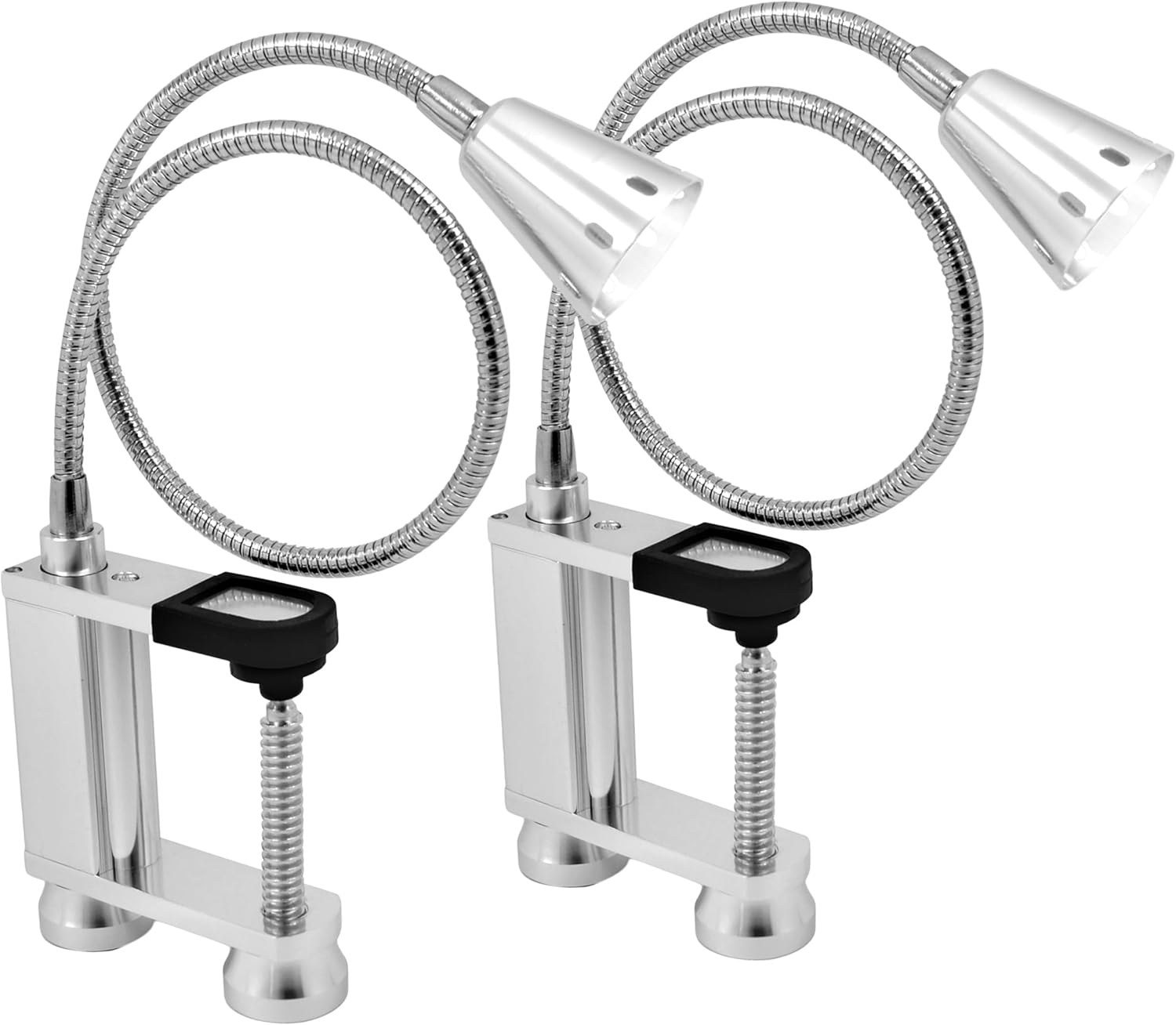 Sorbus - Set of 2 LED BBQ Grill Lights Magnetic Base Super-Bright 360 Degree Flexible Gooseneck, Weather Resistant, Task Lighting - Silver