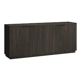 Hudson&Canal - Mansfield 68" Wide Rectangular Fluted Buffet Table - Brown