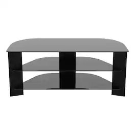 AVF - Transitional Wood and Glass Vico TV Stand for TVs up to 55" - Black