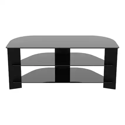 Front. AVF - Transitional Wood and Glass Vico TV Stand for TVs up to 55" - Black.