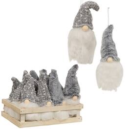 BreeBe - *Fuzzy Gnome Ornament 2 Asstd - Gray