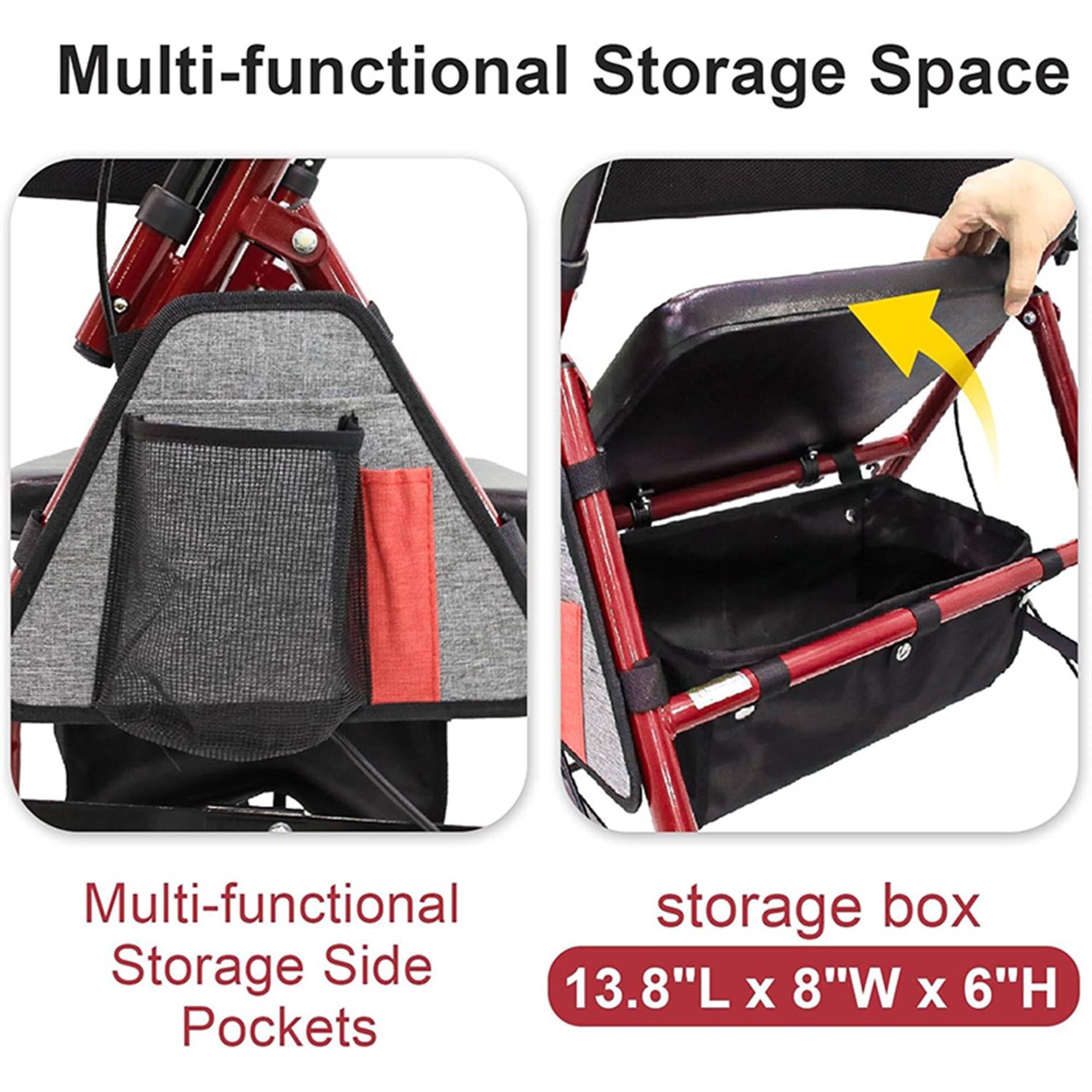 Multi-functional Storage Space  
Multi-functional Storage Side Pockets  
Storage Box  
13.8"L x 8"W x 6"H