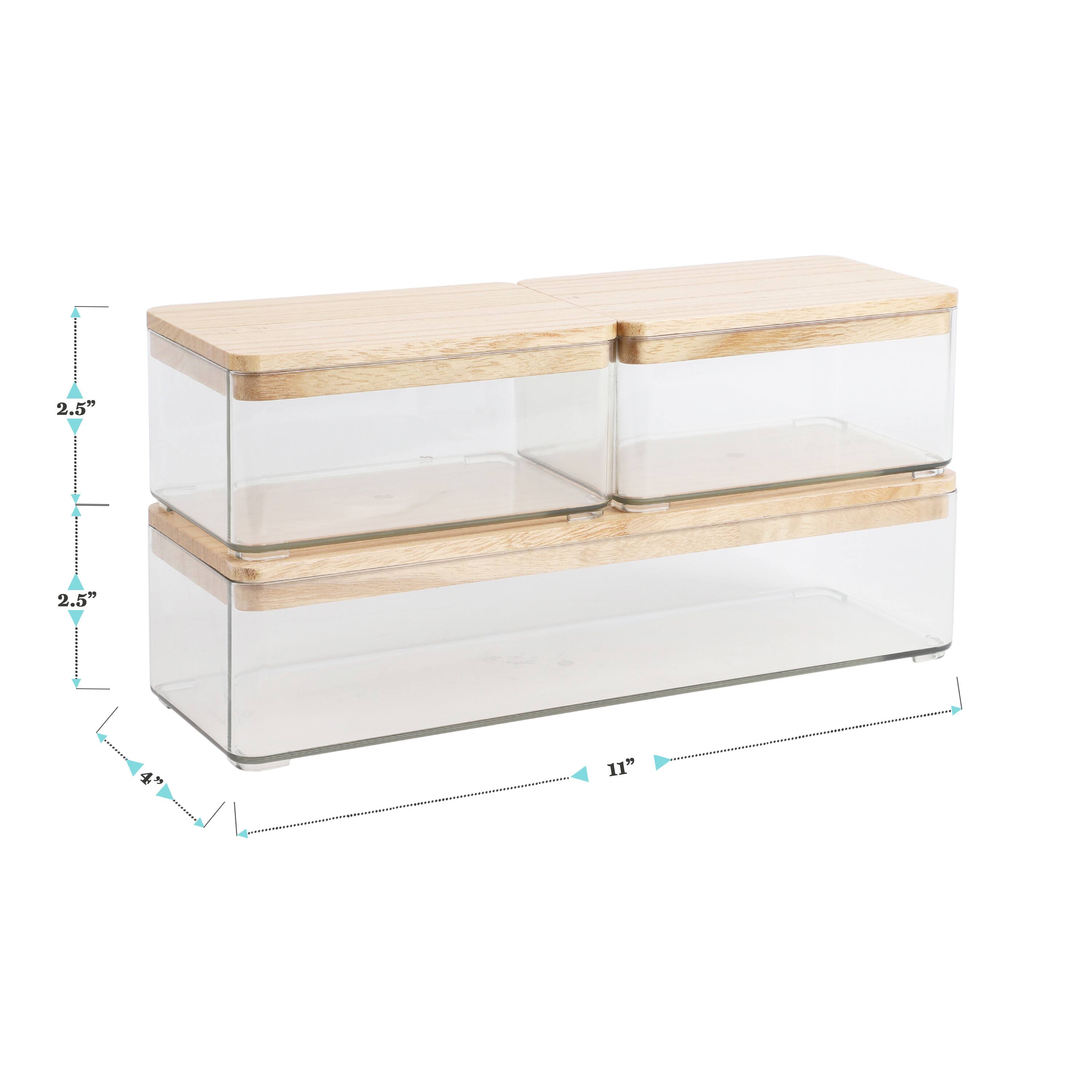 The text on the image reads "2.5" 2.5" 11". This suggests that the wooden box has dimensions of 2.5 inches in length, width, and height.