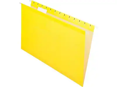 Front. Pendaflex - Recycled Hanging File Folders, Legal Size, 25/Box - Yellow.