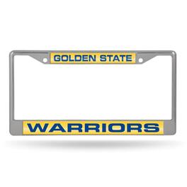 Rico Industries - Golden State Warriors NBA Chrome Metal Laser Cut License Plate Frame - Multi