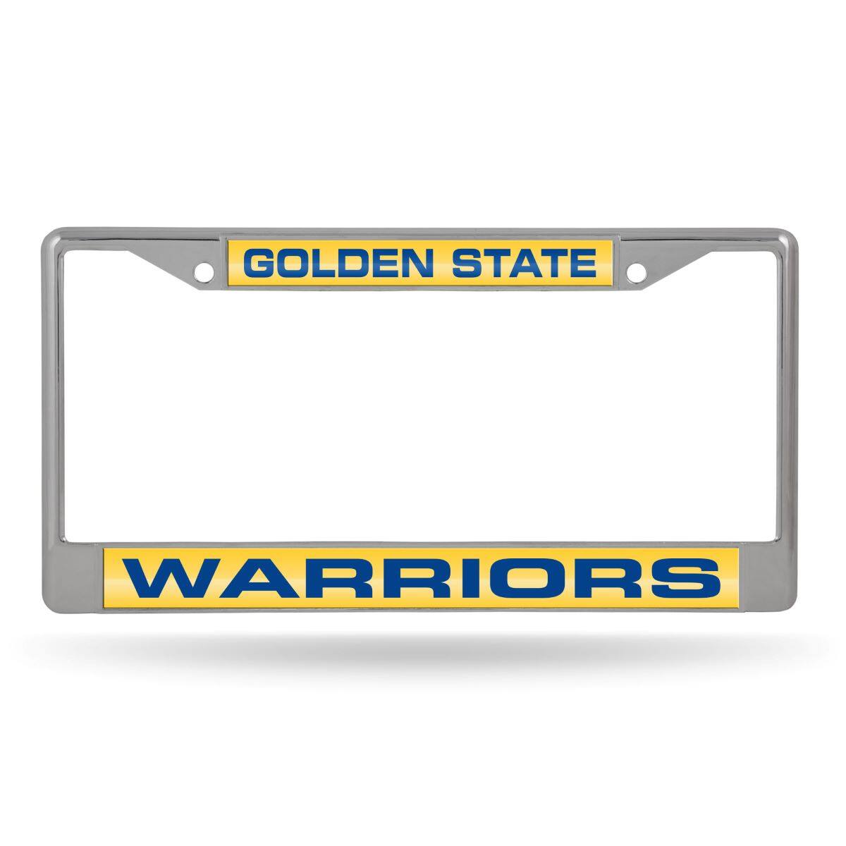 Golden State Warriors Chrome Metal License Plate Frame Holder