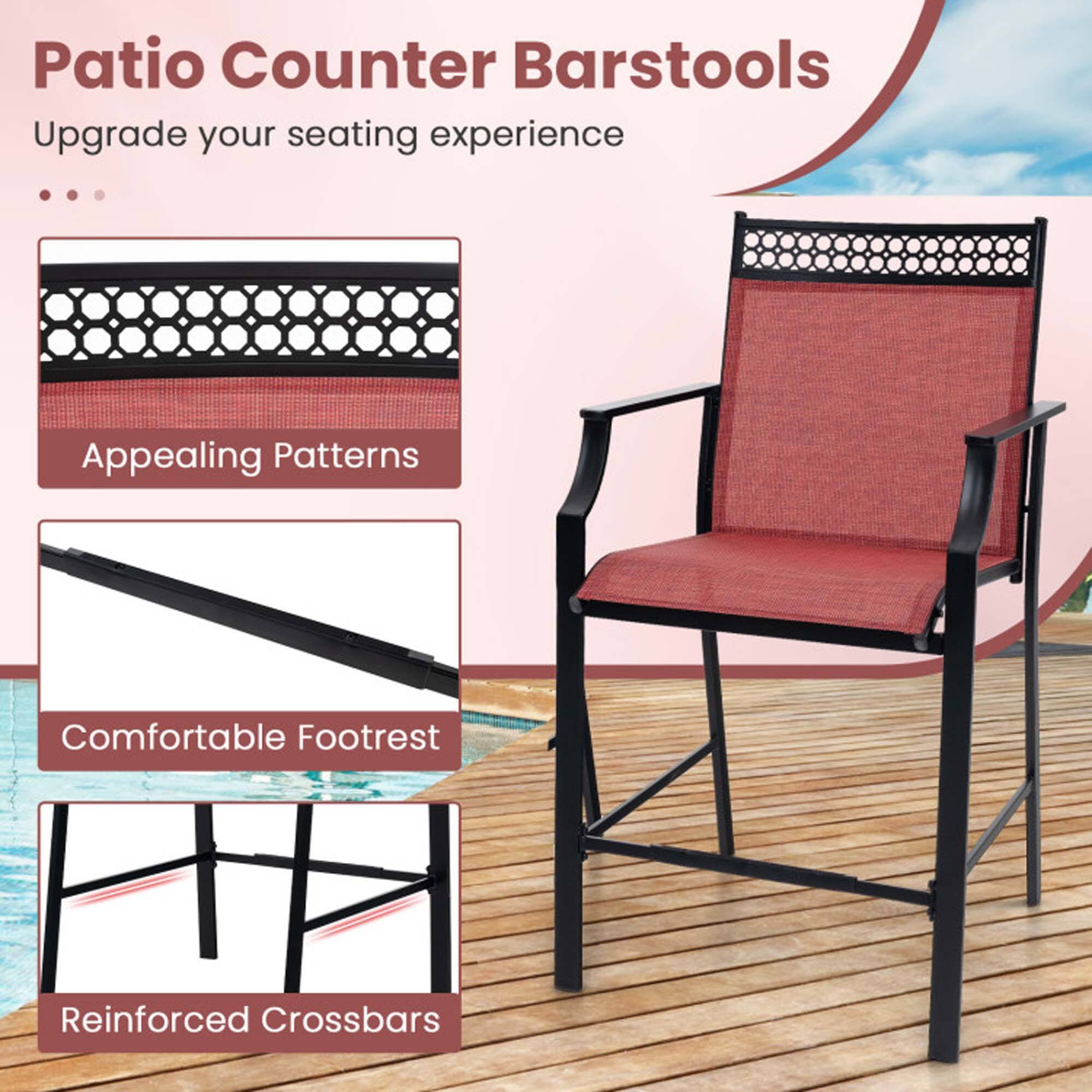 Patio Counter Barstools  
Upgrade your seating experience  

- Appealing Patterns  
- Comfortable Footrest  
- Reinforced Crossbars