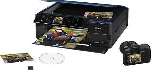 Alt View Standard 2. Epson - Artisan 730 Network-Ready Wireless All-in-One Printer - Black, Blue.