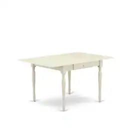 East West Furniture - Dining Table Linen White - Brown