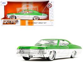Jada - 1967 Chevrolet Impala SS with White Interior "Bigtime Muscle" Series 1/24 - Green Metallic And White