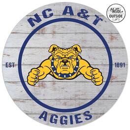 Jardine - North Carolina A&T Aggies 20'' x 20'' Indoor/Outdoor Weathered Circle Sign - Navy