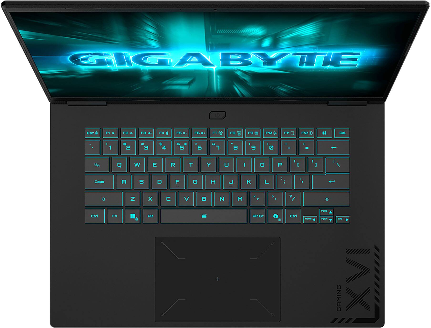 GIGABYTE KSC  
F1 F2 F4 F5 F6 F7 F8 F9 F10 Del  
1 2 3 4 5 6 7 8 9 0 - =  
Q W E R T Y U I O P  
A S D F G H J K L ; '  
Z X C V B N M , . /  
Caps Ctrl Fn Alt Gr  
Ctrl Fn Windows Alt  
PgUp PgDn End  
GAMING