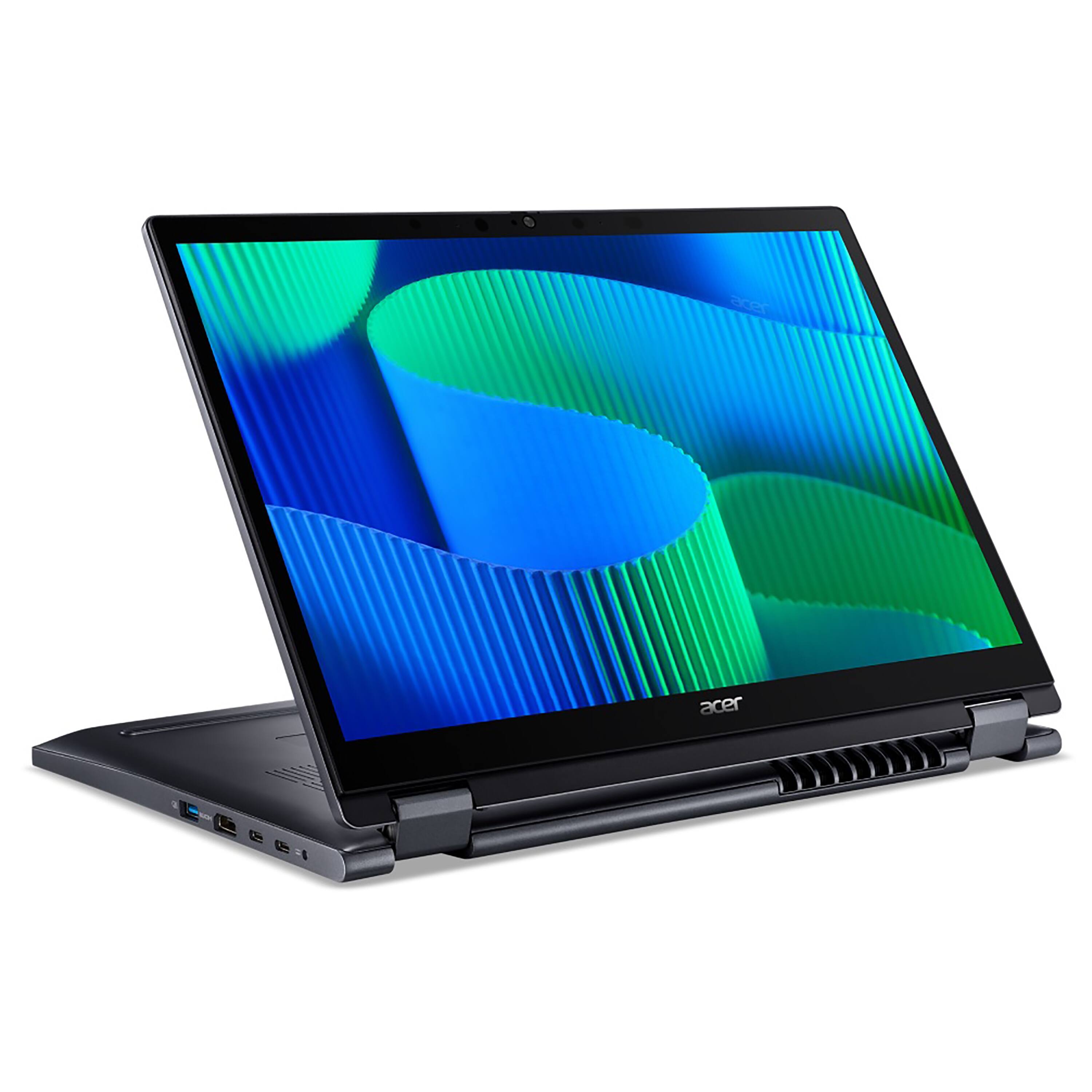 Angle. Acer - TravelMate P4 Spin 2-in-1 14" Touchscreen Laptop - Intel Core Ultra 5-125U with 16GB Memory - 512GB SSD - Slate Blue.