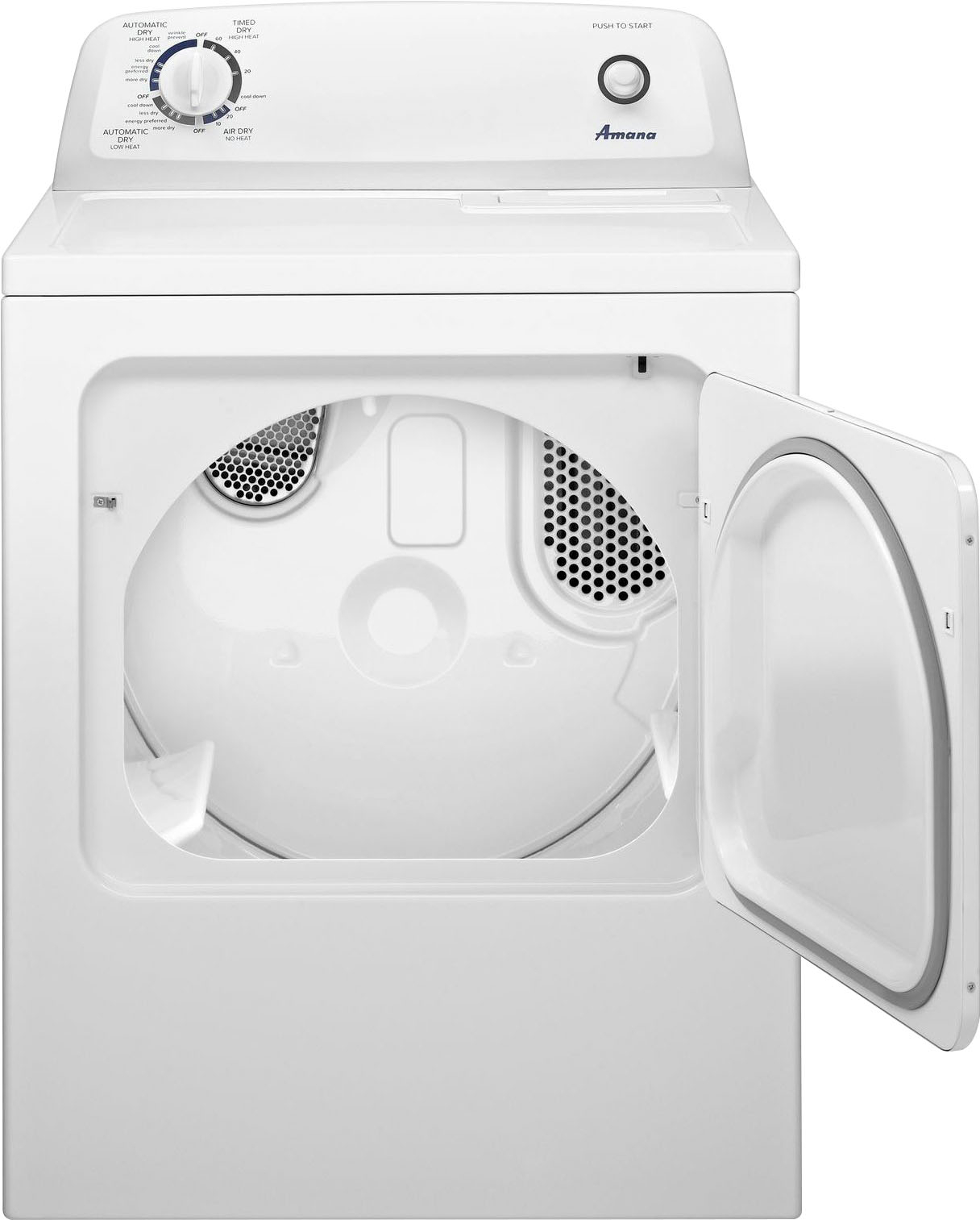Angle View: Amana 6.5 cu ft Electric Dryer in White