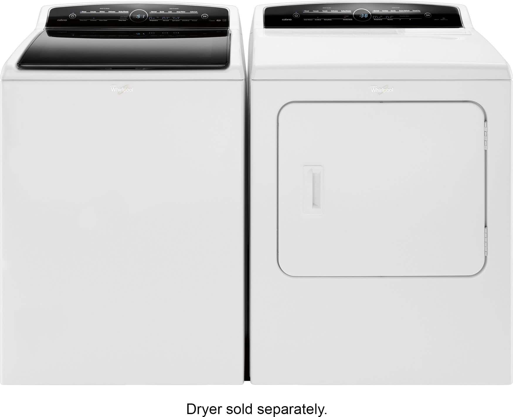 Alt View 14. Whirlpool - Cabrio 4.8 Cu. Ft. 26-Cycle High-Efficiency Steam Top-Loading Washer - White.