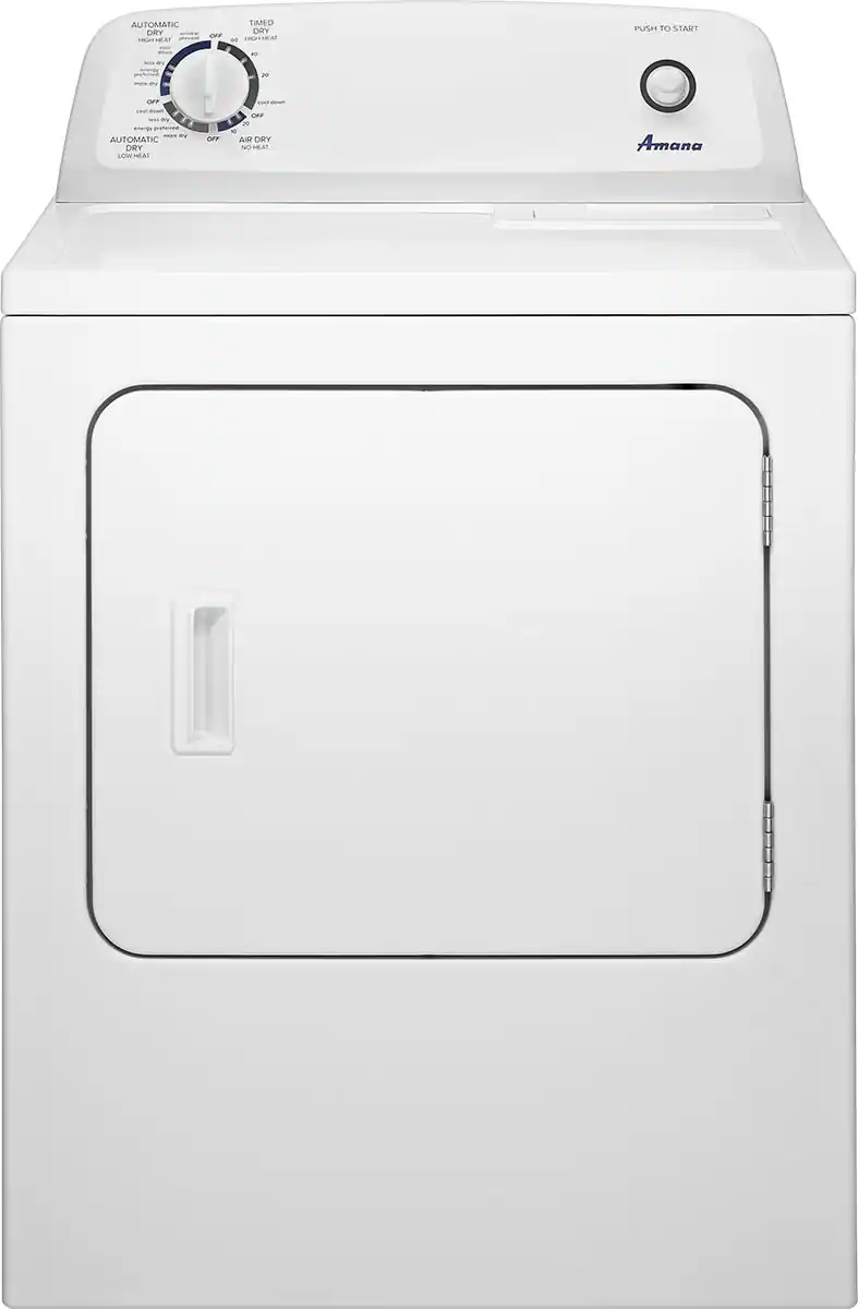 Front. Amana - 6.5 Cu. Ft. Gas Dryer with Automatic Dryness Control - White.