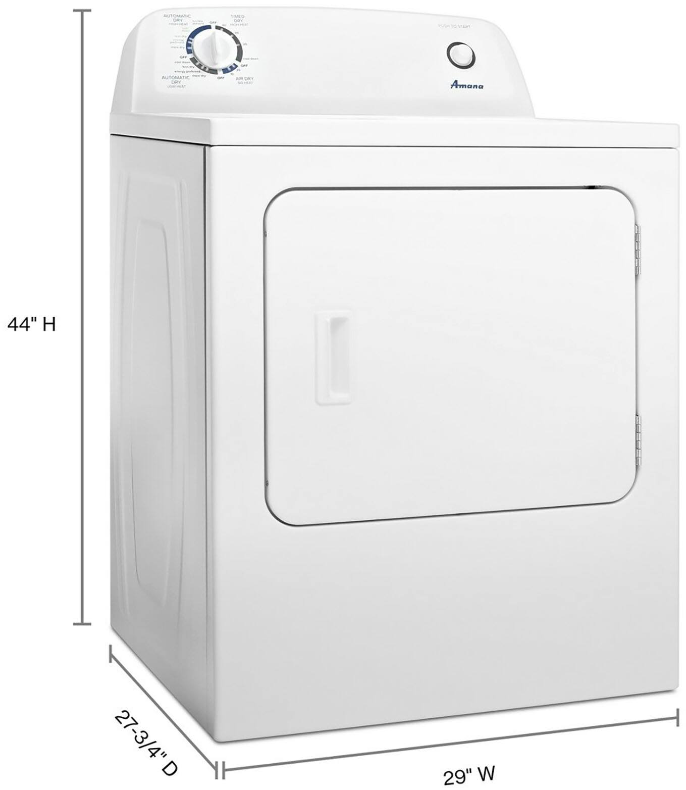 Alt View 1. Amana - 6.5 Cu. Ft. Gas Dryer with Automatic Dryness Control - White.