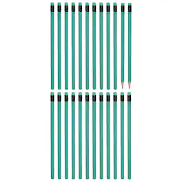 Unique Bargains - Triangle Wooden Pencils Bulk, 24pcs HB Graphite Pencils w/ Eraser for Office, Eng, Writing, Art, Drawing - Green