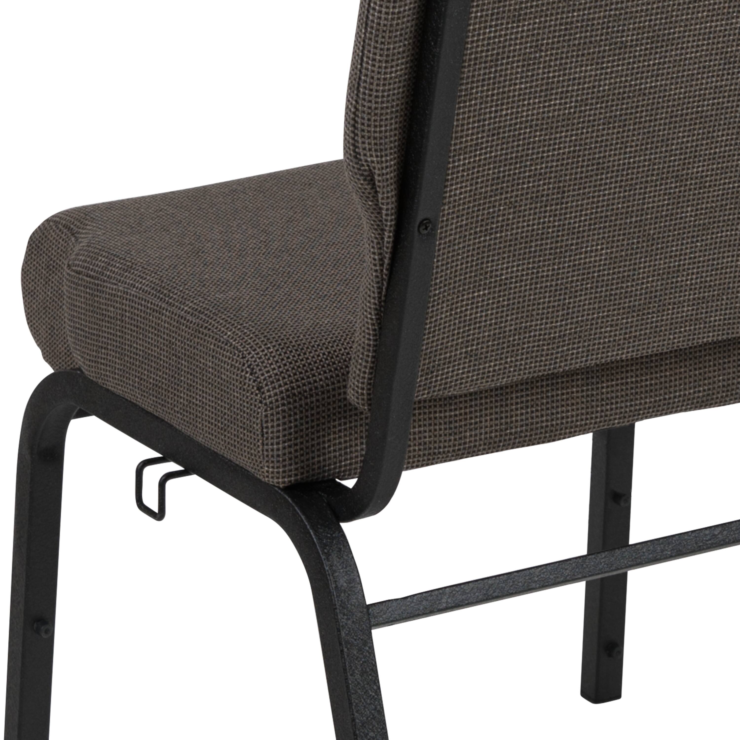 Alt View 10. Emma + Oliver - 20.5 in. Molded Foam Church Chair - Fossil Fabric/Black Frame.
