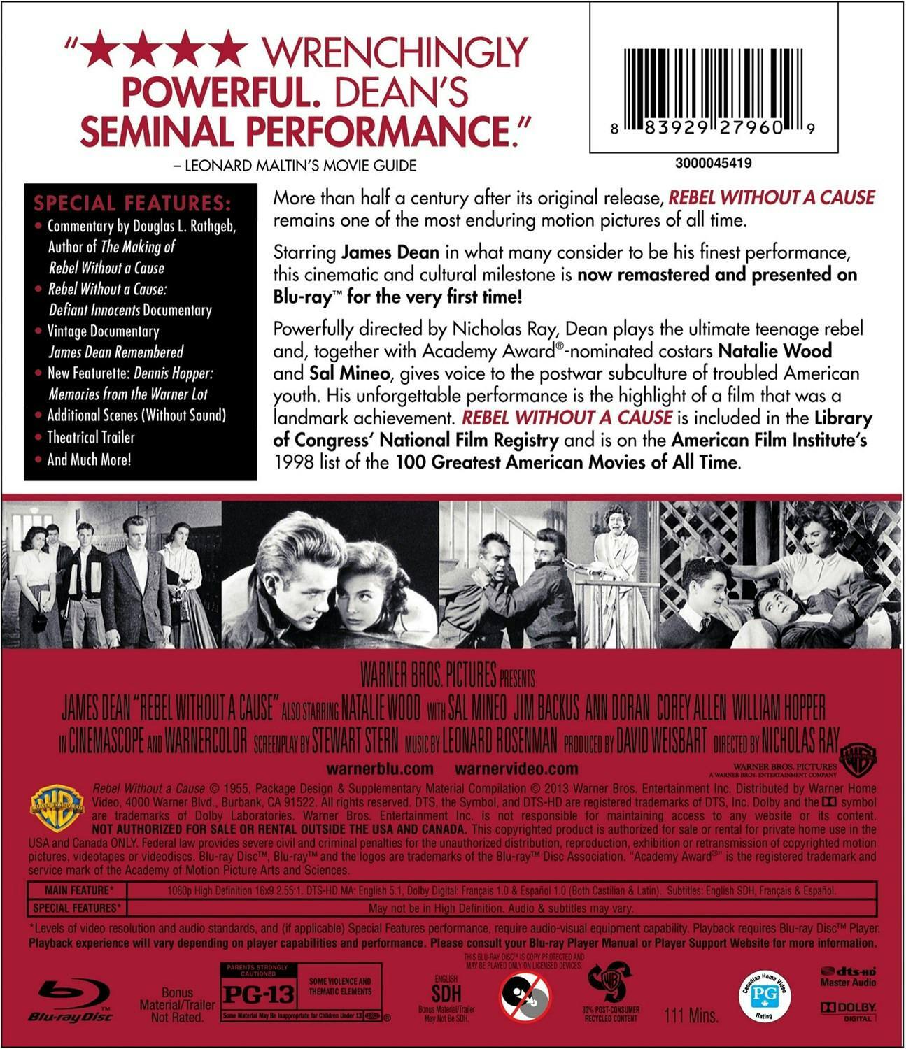 Back. Rebel Without a Cause [Blu-ray].