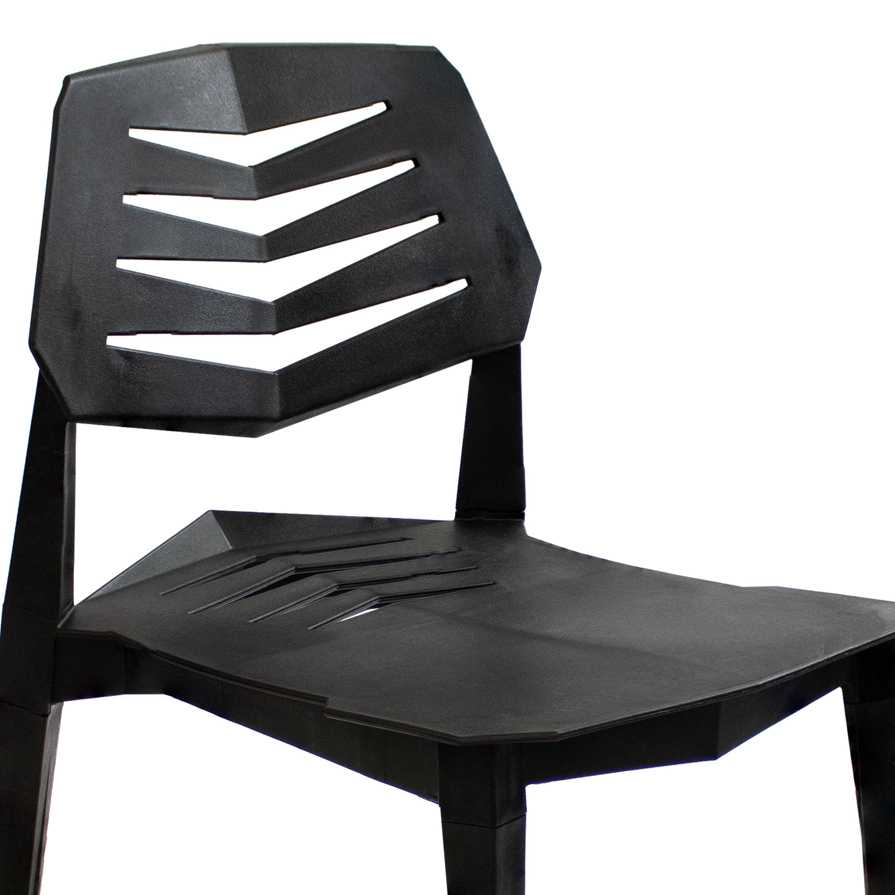 Alt View 4. Sunnydaze - Matisse Polypropylene Outdoor Dining Chair - Set of 4 - Black.