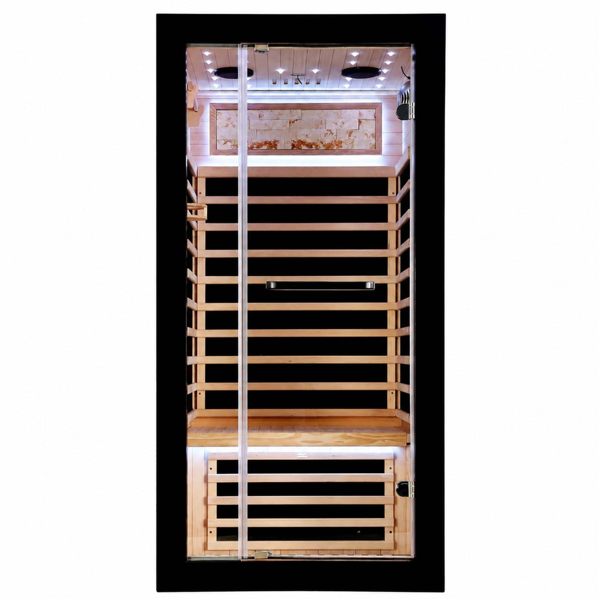 RYHNUYNE - Single-Person Hemlock Sauna, 90 x 90 x 180 cm, 1450W Carbon Plate Heaters, Starry Sky Ceiling Light, 7 Heating Plates - Ameican White Oak price history on PriceWatchPro