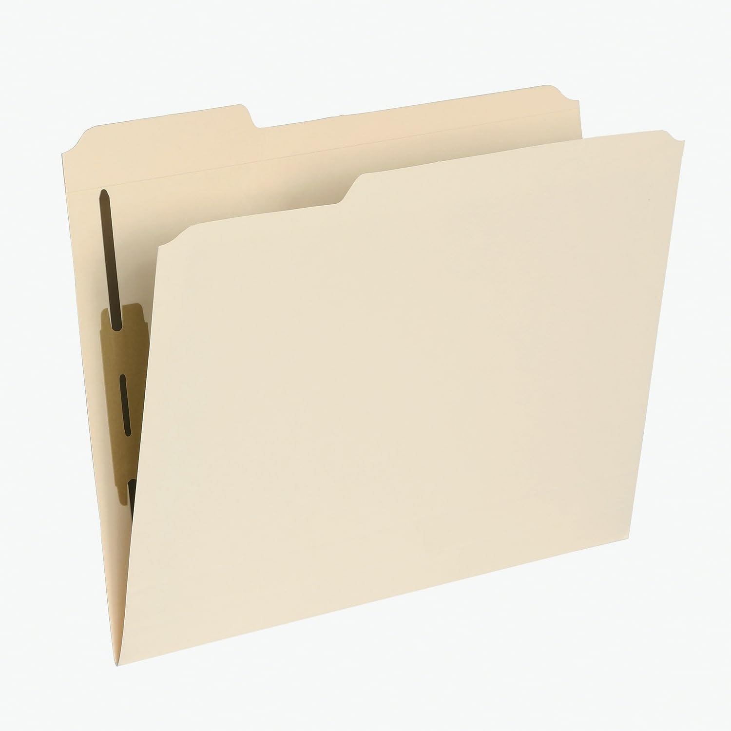 Left. Tops Business Forms - Manila Fastener Folders, 1.5" Expansion, 2 Fasteners, Letter Size, Manila Exterior, 50/Box.