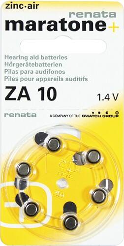 Front Standard. Focus Ear - Size 10A Hearing Aid Batteries (6-Pack).