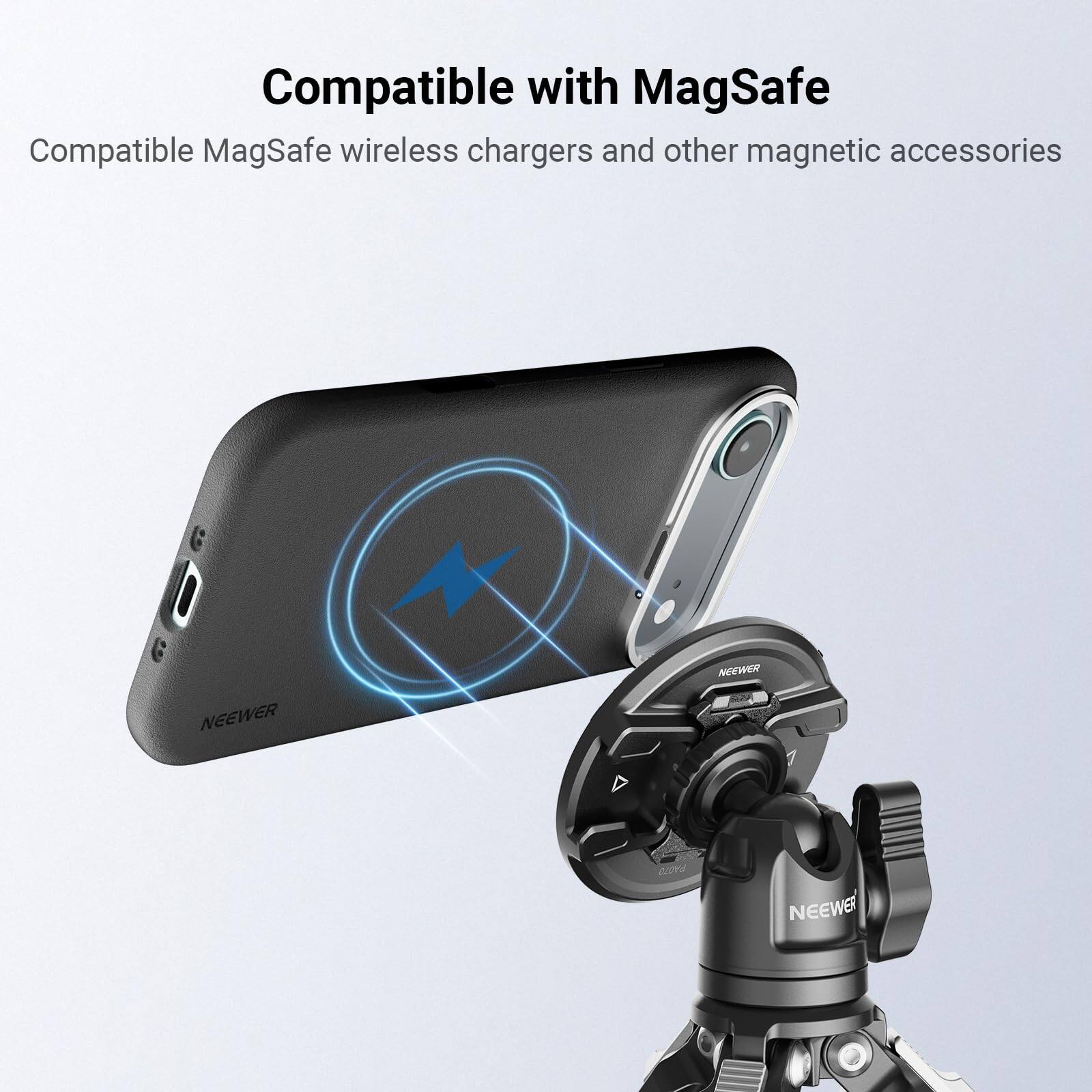 Compatible with MagSafe

Compatible MagSafe wireless chargers and other magnetic accessories

NEEWER