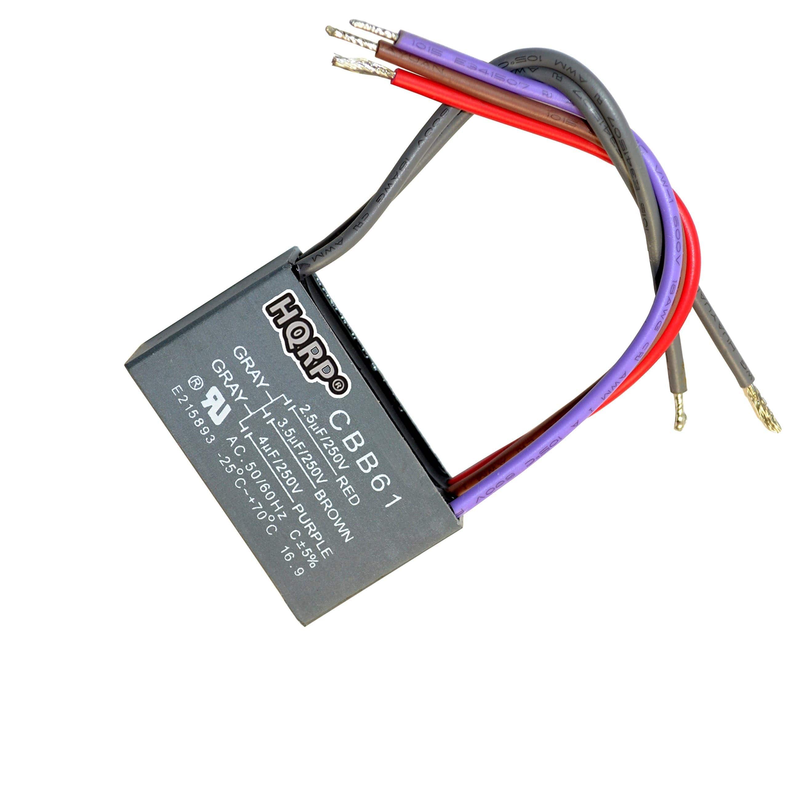 HQRP - Ceiling Fan Motor Capacitor 2.5/3.5/4 uF 5-Wire UL Listed 250 VAC for Hampton Bay, CBB61 price history on PriceWatchPro