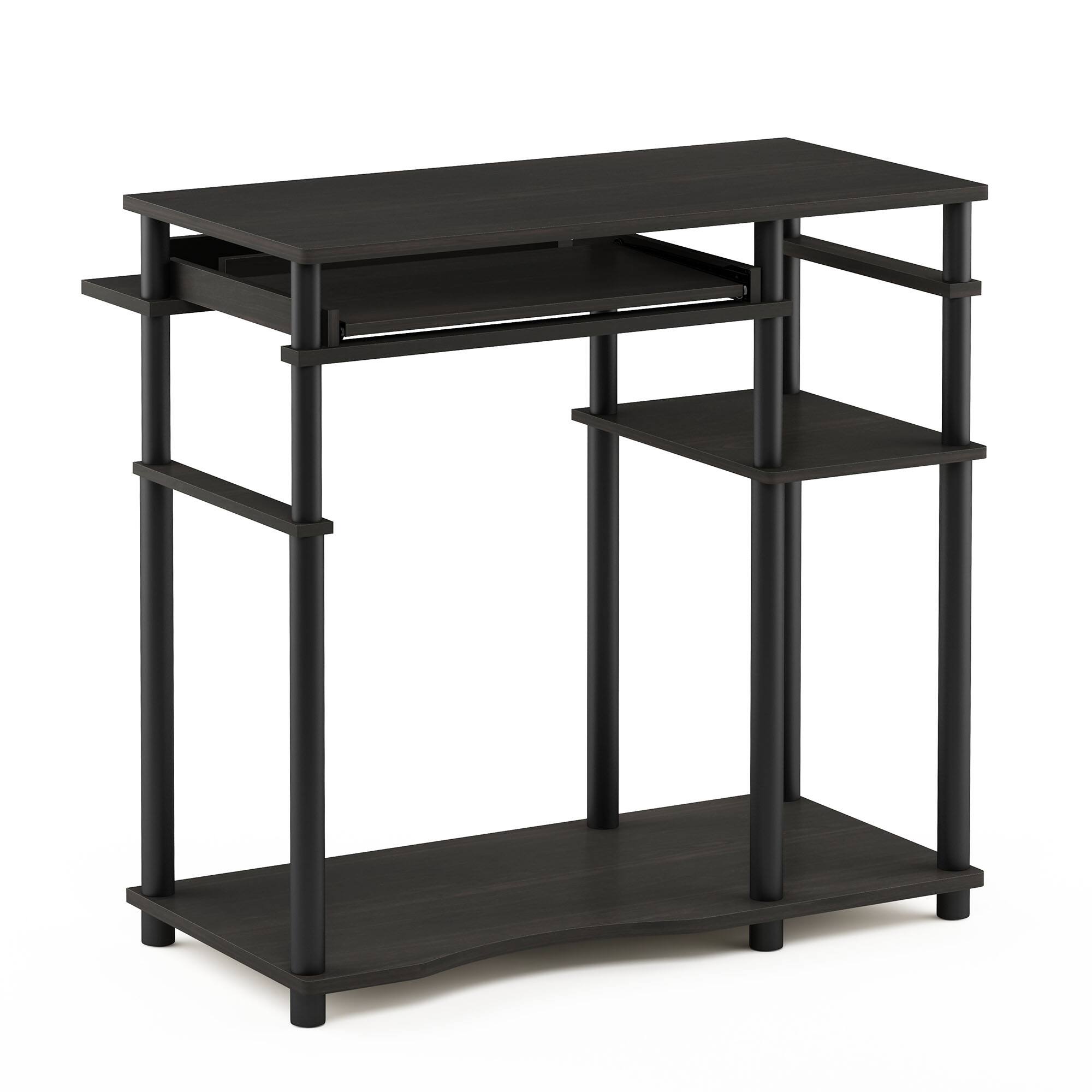 Furinno - Abbott Computer Desk with Bookshelf - Espresso/Black