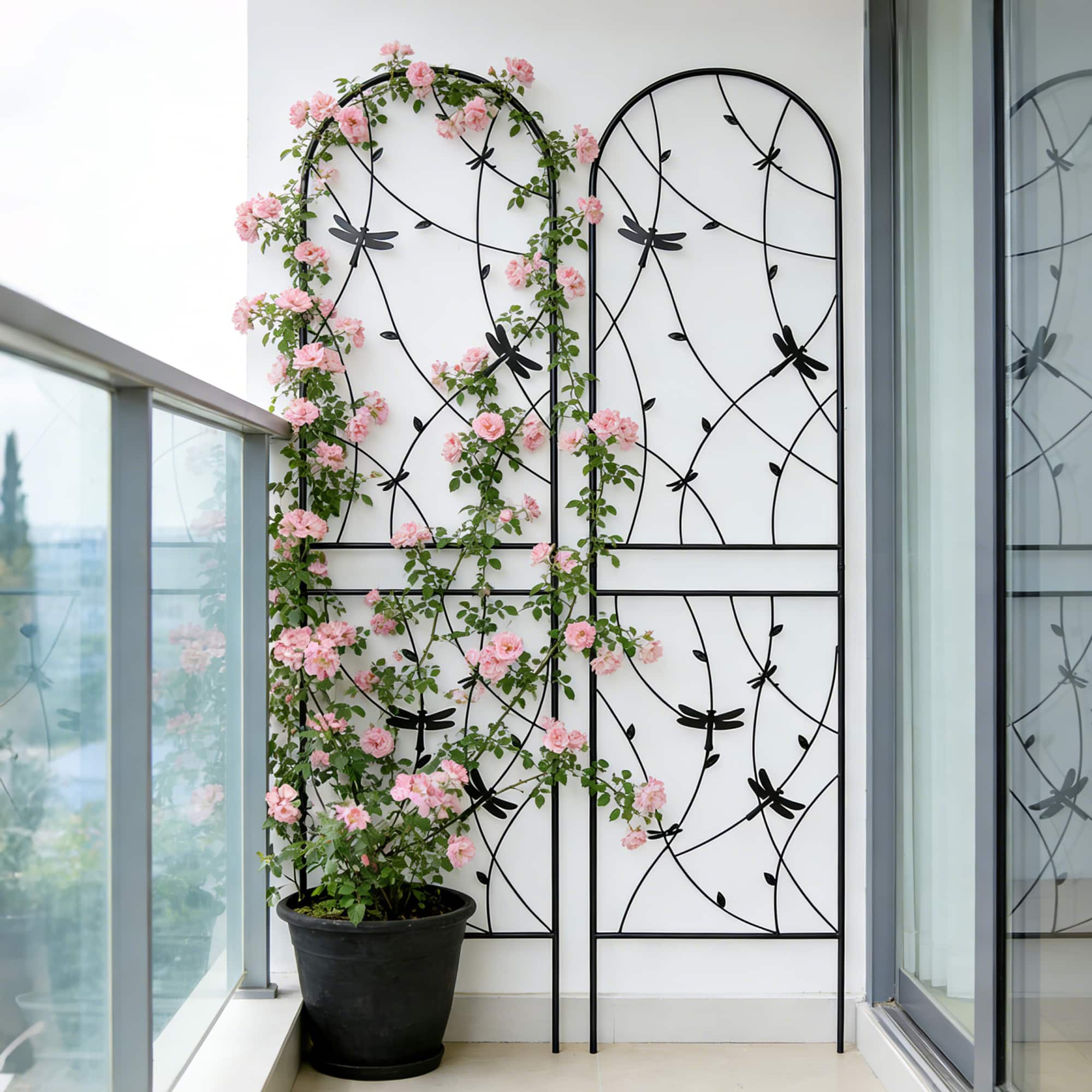 Loheer - 2 Pack 7.2 ft x 1.6 ft Metal Garden Trellis for Climbing Plants price history on PriceWatchPro
