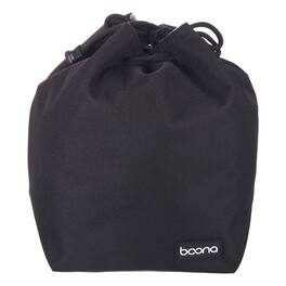 Unique Bargains - Soft Drawstring Lens Case, with Cotton Pad 6.69"x4.72" Thick Fleece Cloth for SLR Lens, Water Cups - Black