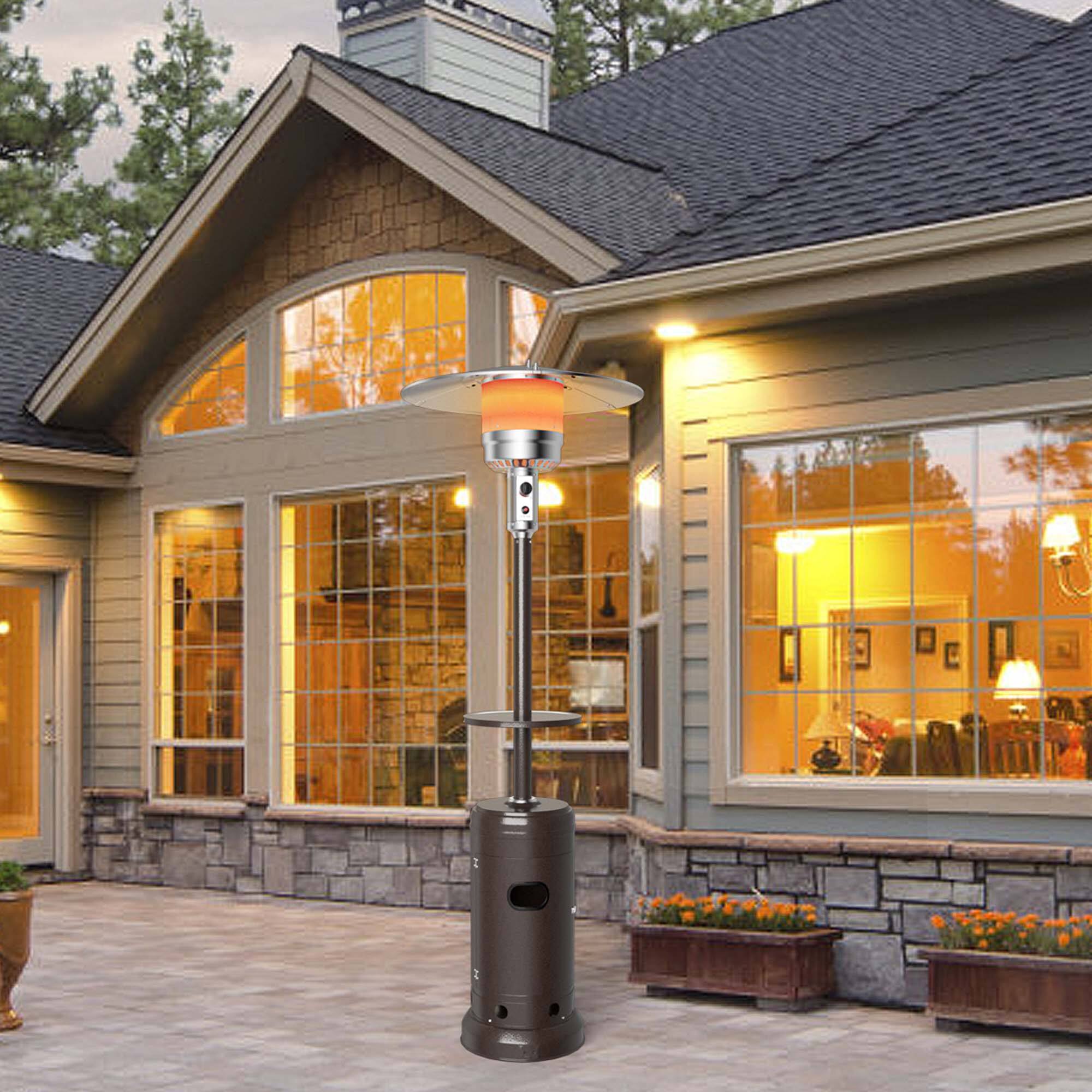 Alt View 3. Costway - Costway 50000 BTU Propane Patio Heater Standing Steel with Wheels Bronze - Bronze.