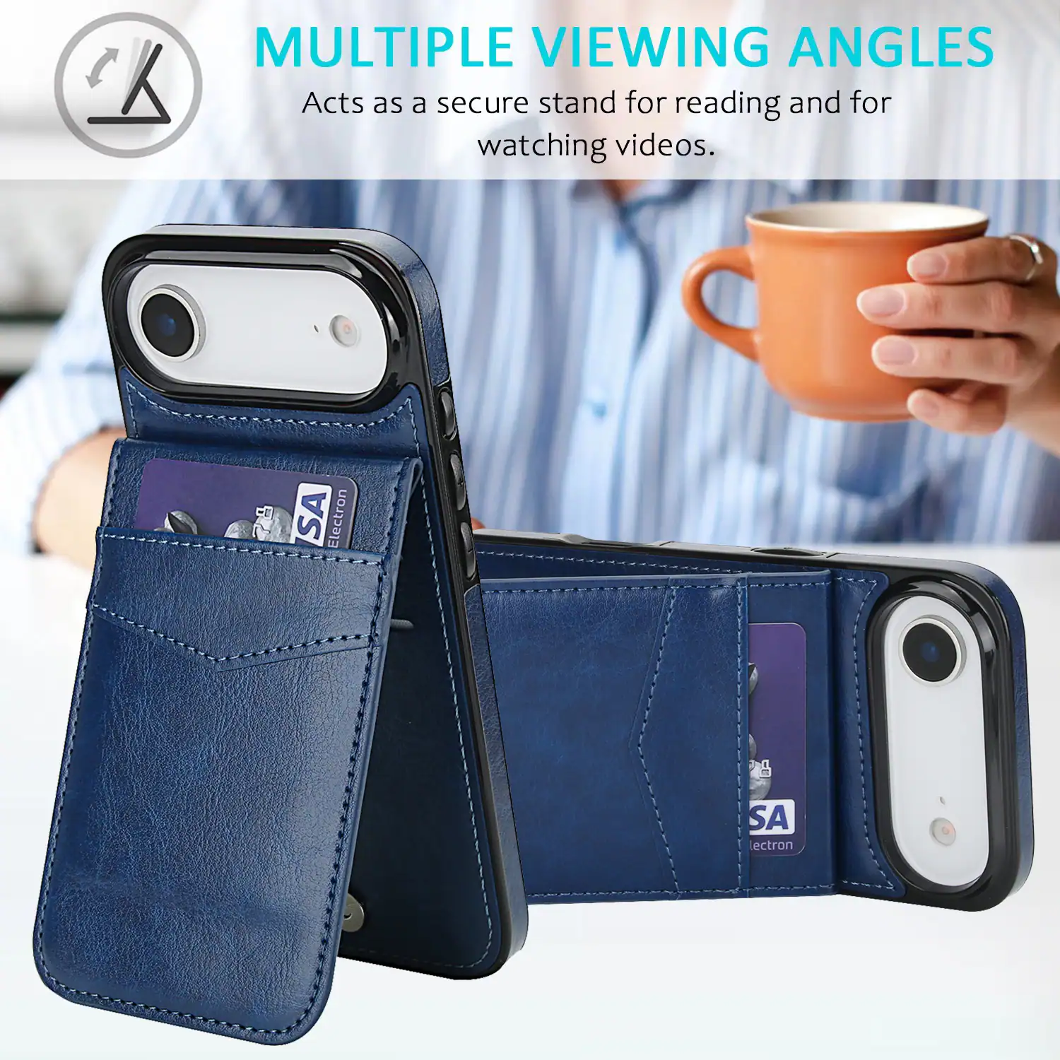 MULTIPLE VIEWING ANGLES  
Acts as a secure stand for reading and for watching videos.  

SA Electron 8  
SA Electron