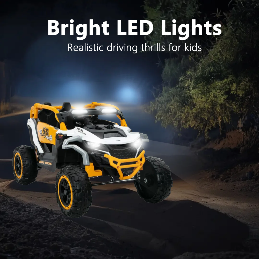 Bright LED Lights  
Realistic driving thrills for kids