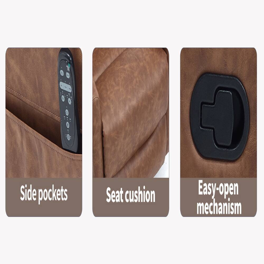 Side pockets  
Seat cushion  
Easy-open mechanism