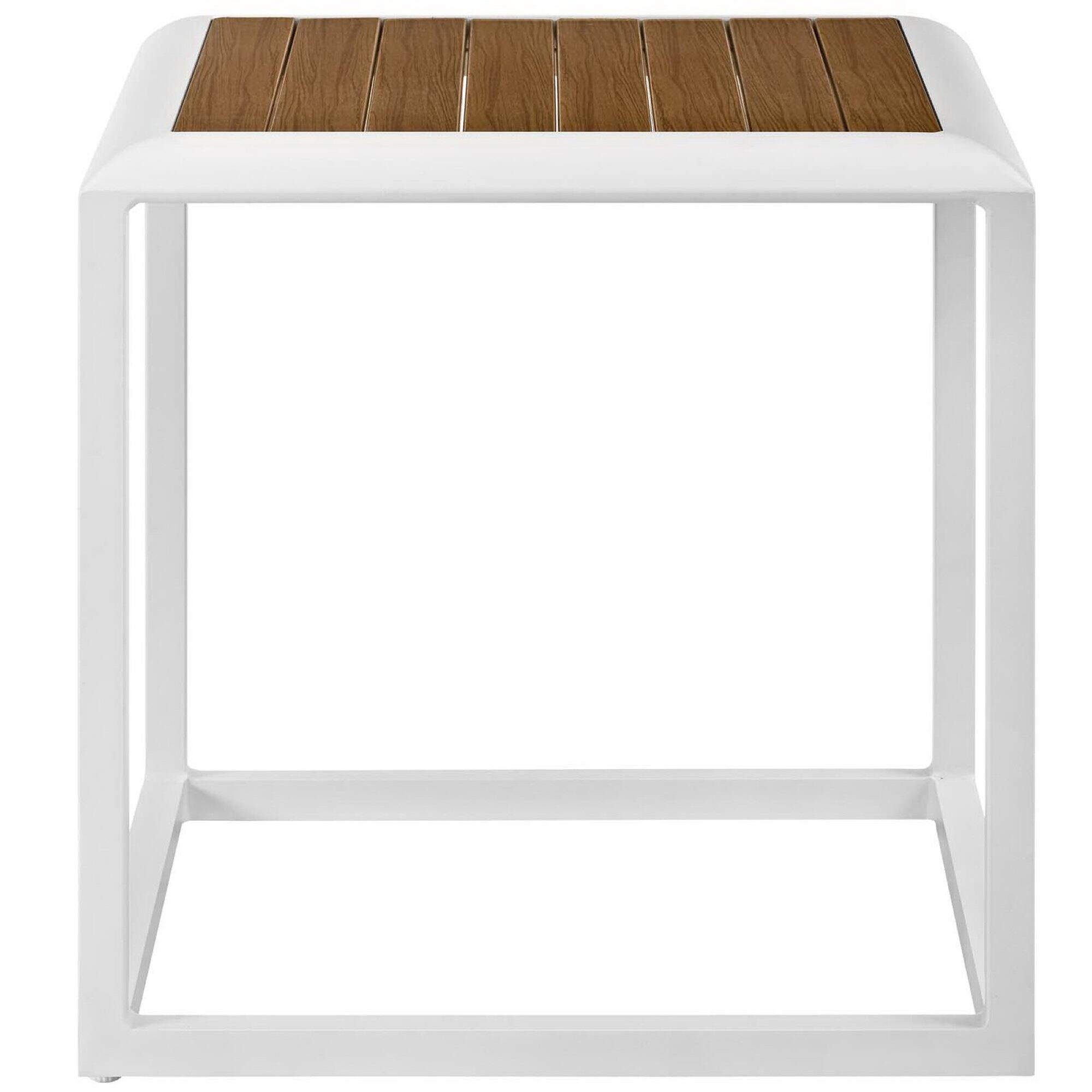 Left. Modway - Stance Outdoor Patio Aluminum Side Table by Modway - White Natural.