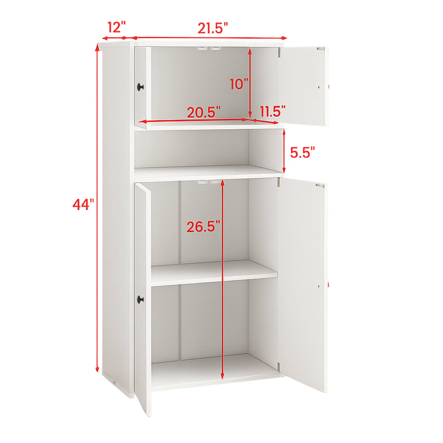 12" 21.5" 10" 20.5" 11.5" 5.5" 44" 26.5"