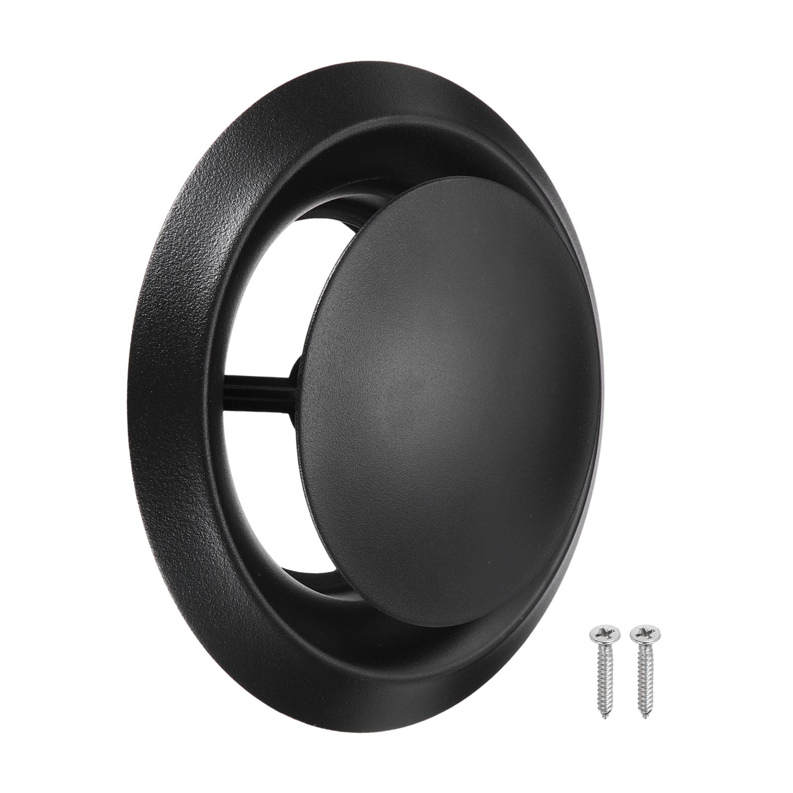 Unique Bargains - 1Set 6 Inch Round Ceiling Diffuser, 304 Stainless Steel Adjustable Wall Vent Duct Cover for Kitchen Bathroom Garage - Silver