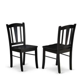 East West Furniture - ANDL5-BLK-W - 5-Pc Kitchen Dining Room Set- 4 Dining Chairs and Kitchen Dining Table - Wooden Seat and Slatted Chair - Black & Cherry